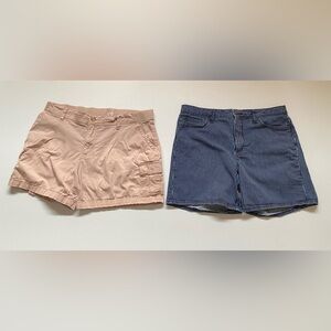 Light Pink Cargo & Blue Striped Lee Shorts Bundle size 16